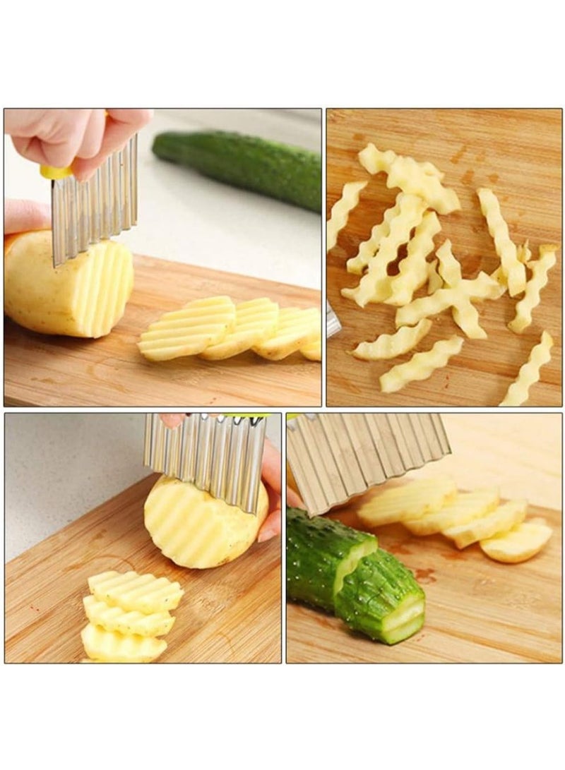 French Fry Slicer & Wavy Chopper – Crinkle Cutter for Fruits and Vegetables with Ergonomic Handle - Image 2